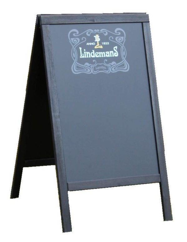 Zwart houten stoepbord