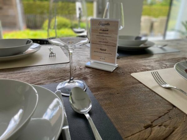Plexi menuhouder met witte kunststof voet - Afbeelding 2